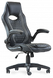 Кресло К-37 к/з черно-серый
